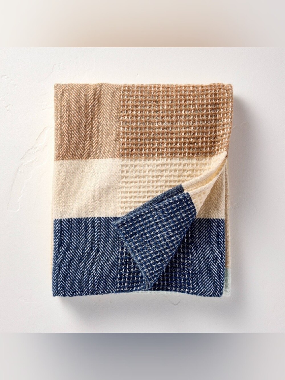 Striped Throw Blanket Cream/Blue - Hearth & Hand' with Magnolia